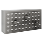 50-Drawer Metal Parts Cabinet - Gray Steel Tool Organizer