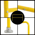 72" x 42" Industrial Steel Pipe Safety Railing,Heavy Duty Guardrail for Warehouse & Construction (Safety Yellow)