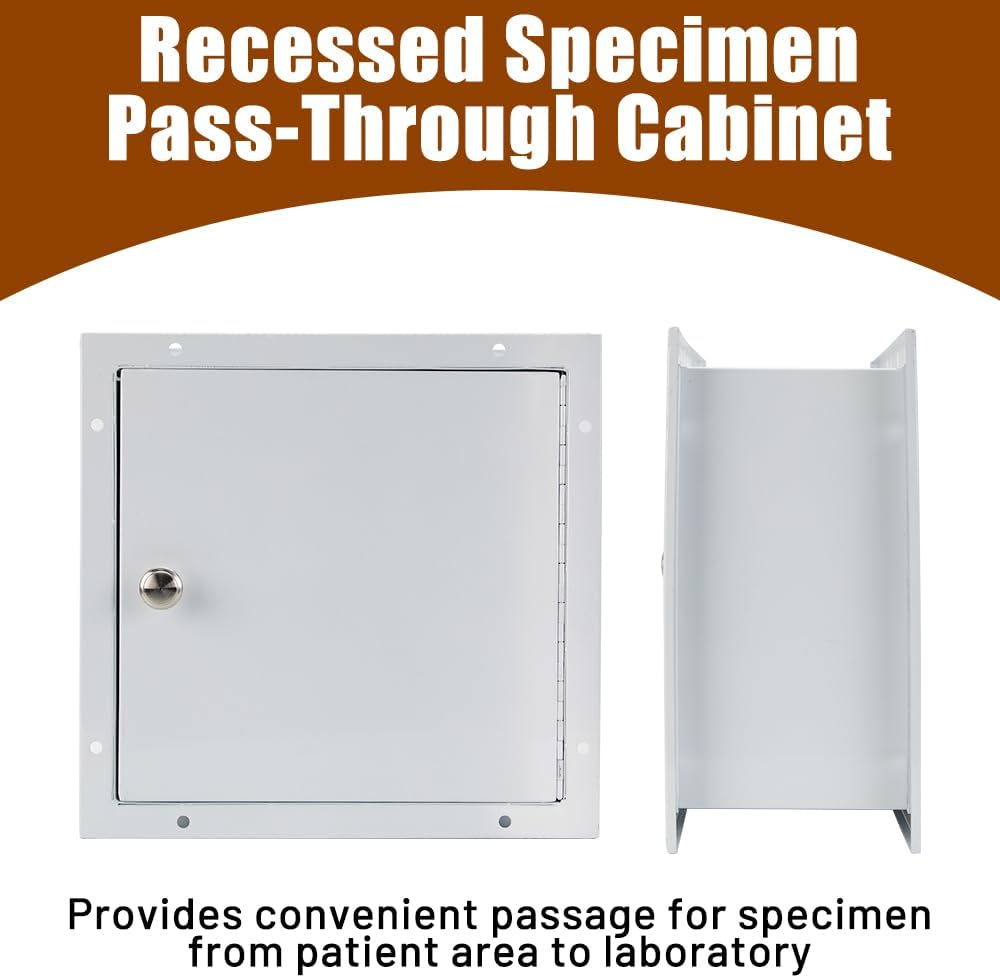 White Steel Specimen Pass-Thru - Medical Grade