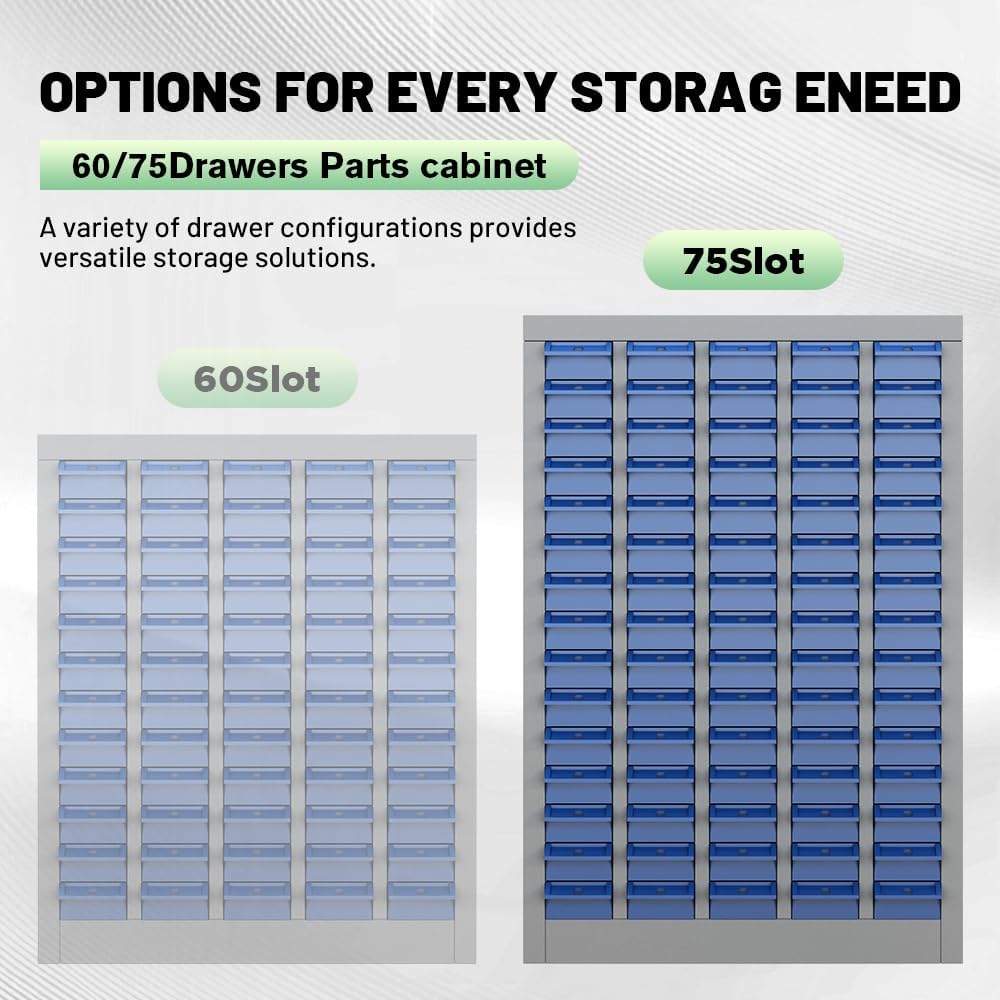 75-Drawer Steel Parts Cabinet - High-Capacity Hardware Organizer