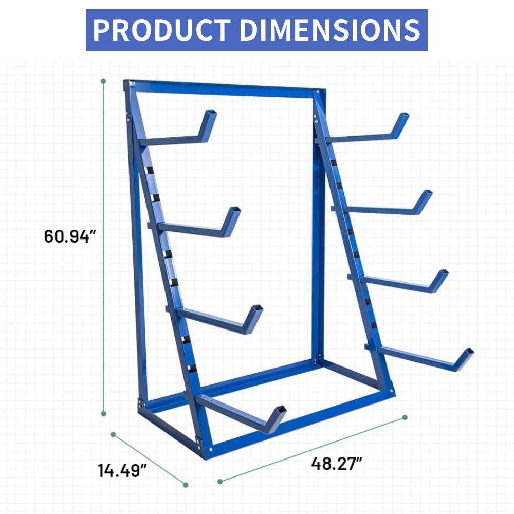 4-Tier Wall-Mounted Lumber Rack - 2000 lbs Capacity