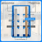 3-Bay Vertical Bar Storage Rack - 84" High Industrial Organizer