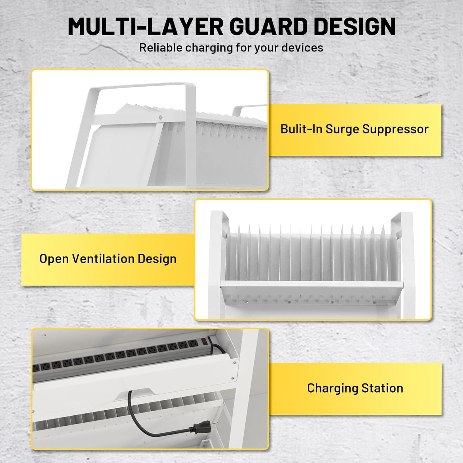 32-Device Mobile Charging Cart - Secure Lockable Storage