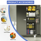 72"H Rolling Metal Storage Cabinet - With Pegboards & Shelves